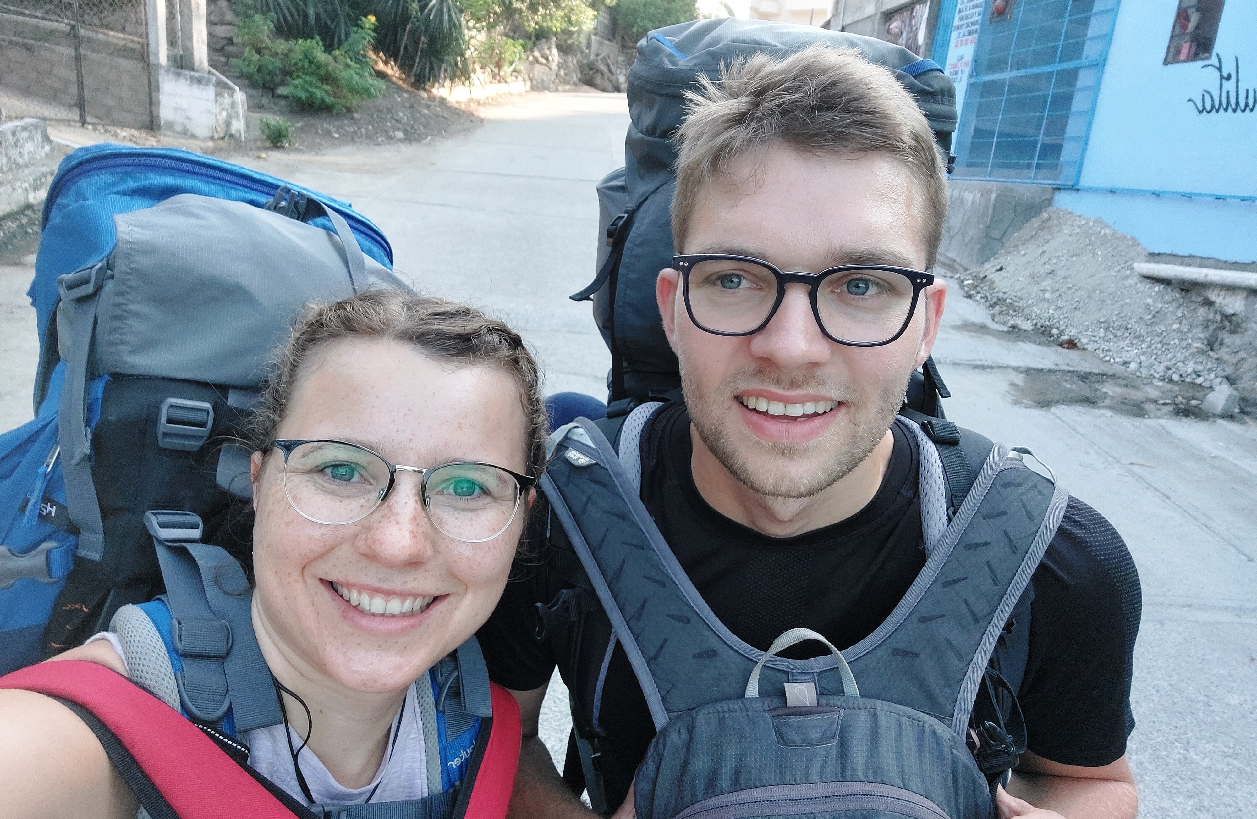 Mit Rucksack